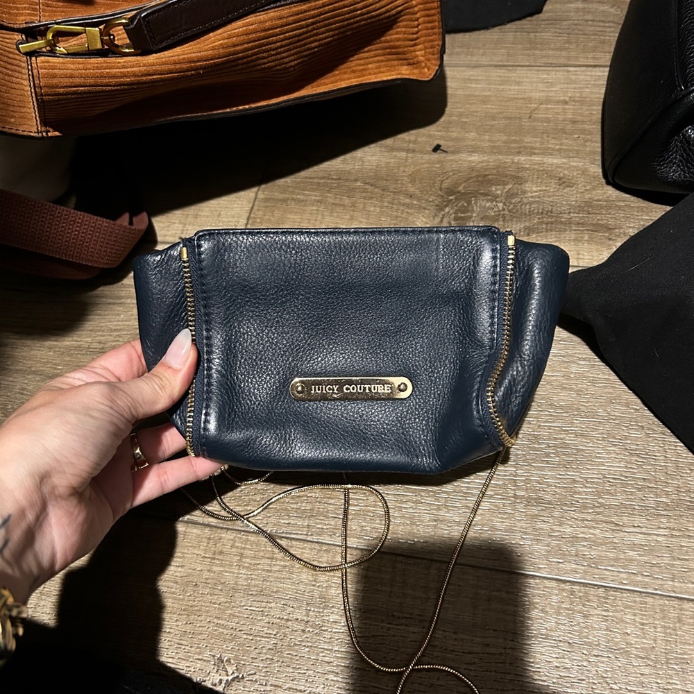 Juicy Couture Midnight Blue Leather Pouch